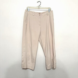 Nike Golf Women’s 8 Khaki Cropped Pants Dri-FIT Flat Front Beige Athletic